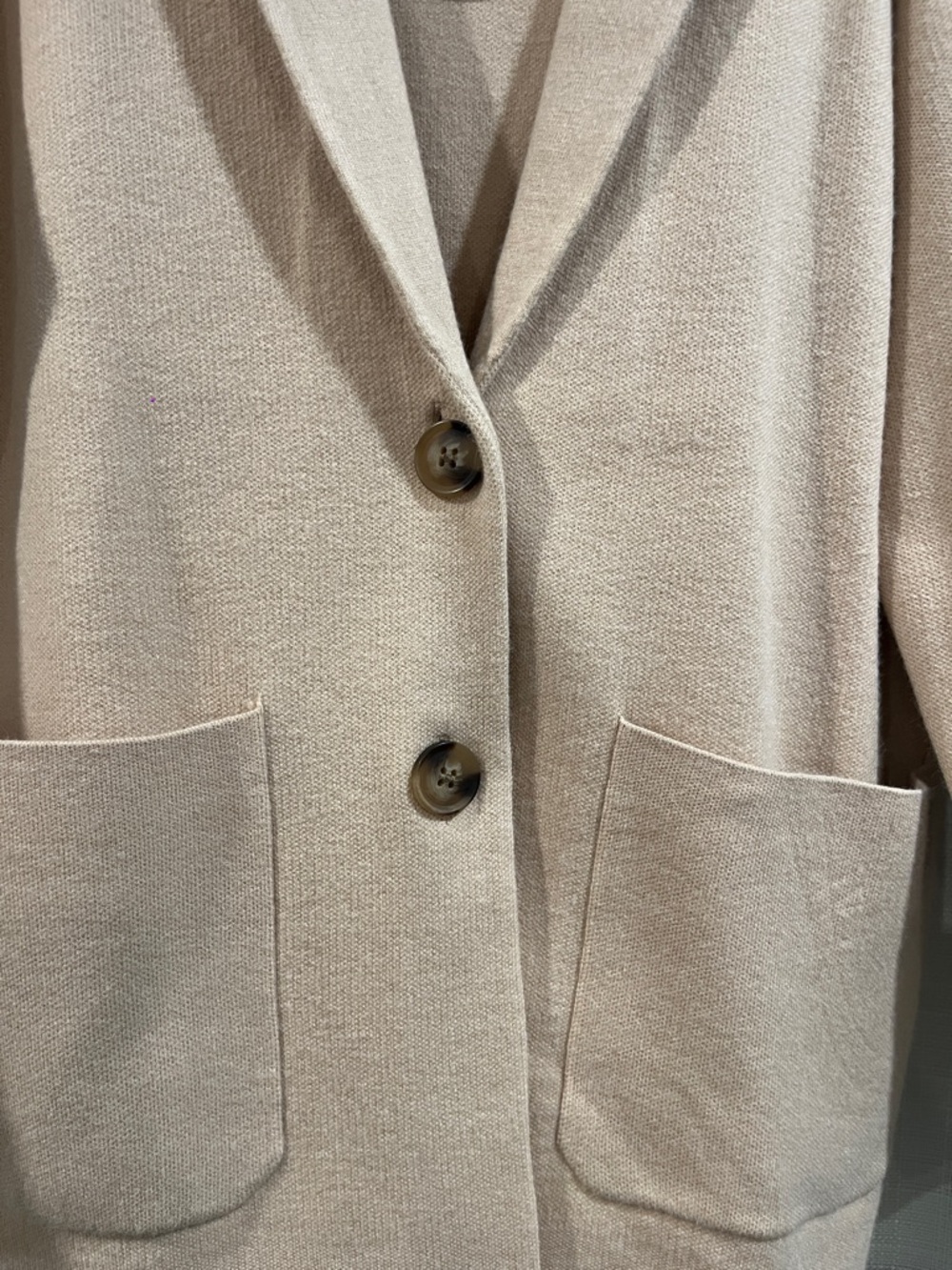 Ann Taylor Beige Button-Front Tailored Blazer Jacket - Picture 3 of 3